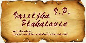 Vasiljka Plakalović vizit kartica